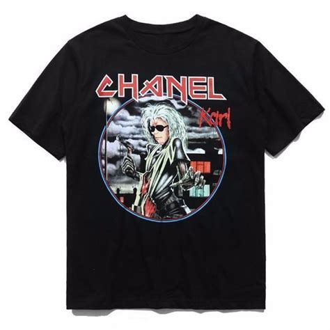 chanel x iron maiden karl lagerfeld black t shirt|Tops .